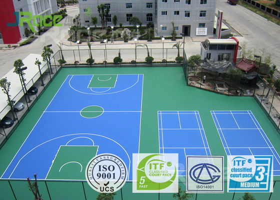 Professional Sport Court Flooring , Outdoor Badminton Court With Closed Surfaces