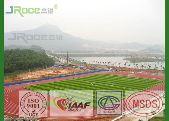 Red Track And Field Sports Flooring Solvent Free With 3-8mm Thickness