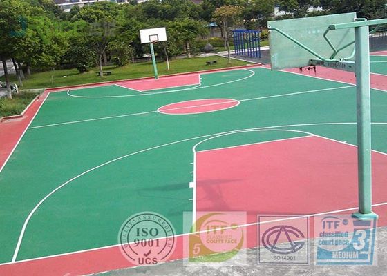 Non Toxic Fadeless Sport Court Surface , Outdoor Rubber Flooring For Basketball Court