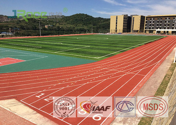 High School Track And Field Surface , Anti UV Artificial Running Track Flooring